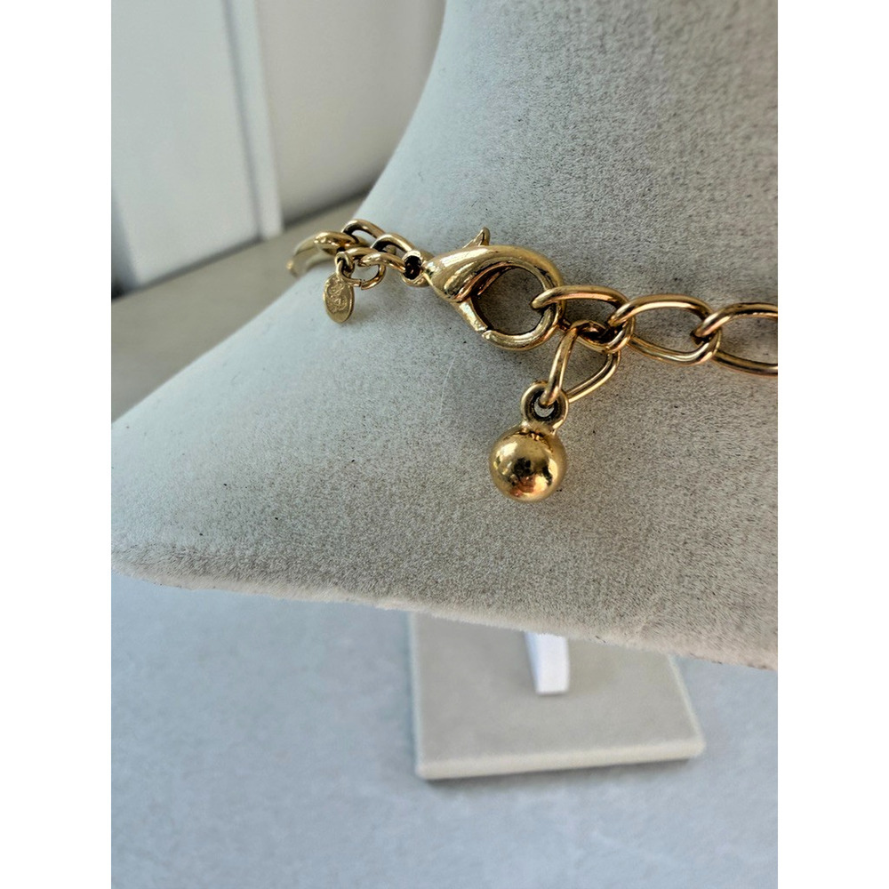 PREMIER DESIGNS Vintage Goldtone Link Bar Necklace Signed Shiny 16"-20" - Picture 4 of 4